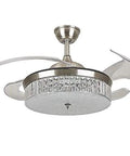 Perfect Ceiling Fan With Led Light, Sleek Chrome Finish, Subtle Crystal Blades For Dining Rooms Or Bedrooms, Silent Dc Motor, 42 Inch Sweep, Cool All Day Airflow You Gonna Definitely Love.