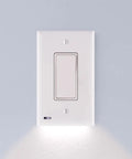 SwitchLight LED Night Light For Single Pole Switches With Auto On Off Sensor Dimmable Brightness No Fuss Easy Install Switch Plate