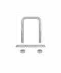 Two Sets 304 Stainless Steel Square U Bolts, Two And Three Eighths Inch Inner Width, Four Inch Length M8 With Nuts and Frame Plate