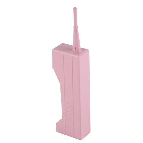 Kickass Vintage Cellphone Prop Cast From Heavy Duty Iron Serving Major Eighties Brick Phone Throwback Aesthetic Optimal For Film Productions Social Media Shoots And Cool Room Accents, pink iron design, retro style.