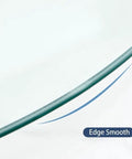 Close-up of the smooth edge of the round glass Lazy Susan with hella sturdy thickened base for dining tables.