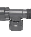 Swivel NPT Tee For PVC Schedule 40 1 Inch By 1 Inch By 1 Inch Manifold System Fitting Gray Built Tough For Multi Zone Manifolds With EPDM O Rings For Leak Free Seal And Easy Install With Other Swivel Fittings, gray PVC tee