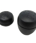 Upgrade Your R380 Truck With This Slick Black ABS Shift Knob Kit, Built Tough To Grip And Glance For LT77 Manual Transmissions On Discovery Defender Off Road Models That Are Ready To Roll Hard From 1983 Through 2016 Without Any Slip Or Fade During Heavy. black ABS shift knob kit, two sizes, top view