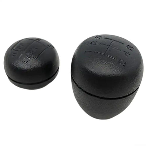 Upgrade Your R380 Truck With This Slick Black ABS Shift Knob Kit, Built Tough To Grip And Glance For LT77 Manual Transmissions On Discovery Defender Off Road Models That Are Ready To Roll Hard From 1983 Through 2016 Without Any Slip Or Fade During Heavy. black ABS shift knob kit, two sizes, top view