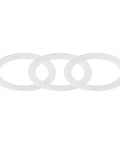 Three white silicone gasket seals for Replacement Filter And Three Silicone Gasket Seals For Aluminum Moka Pot And Stovetop Espresso Makers Included Stainless Steel Filter Durable Seals For 2 To 12 Cup Pots Easy Upgrade To Keep Your Brew Fresh On Point