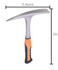 Heavy Duty 28 Oz Rock Pick And Brick Hammer With Pointed Tip And Flat Head Forged Steel Construction Shock Reduction Handle