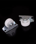 Heavy Duty 360° Swivel Caster Wheel, Silent Wear-Resistant Rubber, Locking Brake, Flat Top Plate for Carts, Shelves & Workbenches, close view