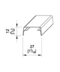 Diagram of closet door hardware kit ceiling track with dimensions for Closet Door Hardware Kit For Two Folding Panels With A 29 Inch Ceiling Track
