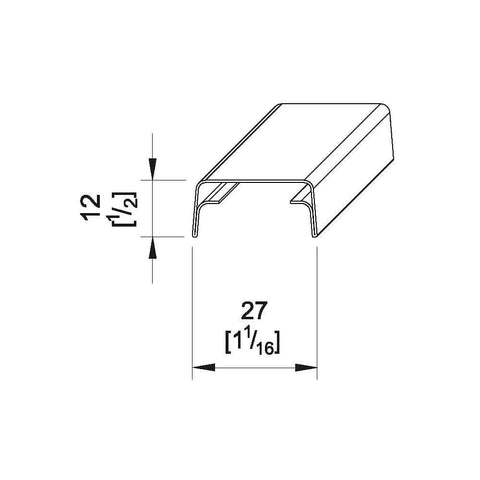 Diagram of closet door hardware kit ceiling track with dimensions for Closet Door Hardware Kit For Two Folding Panels With A 29 Inch Ceiling Track