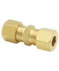Brass compression fittings ice maker, solid brass tube connector for joining 1/4 inch tubing, corrosion resistant, ideal for appliance lines.