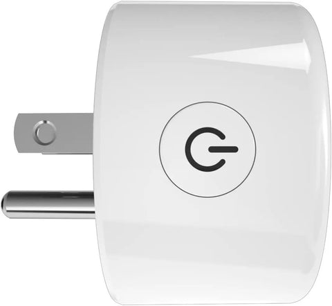 Side view of Mini WiFi Smart Plug That Works With Alexa And Google Home No Hub Needed Schedule Timers Power On Off Remotely Via App Voice Control ETL FCC Listed Compact White Outlet