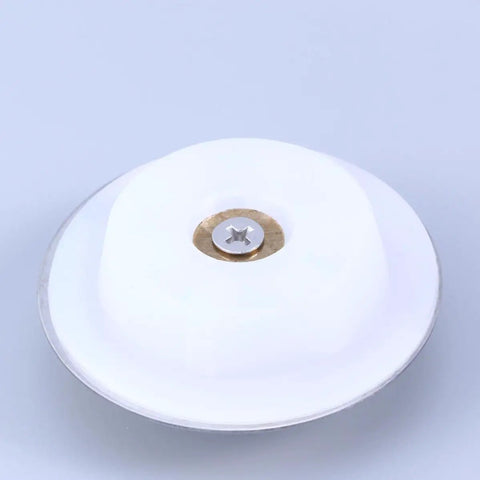 Bathtub Drain Stopper Silver Stainless Steel for 40-45mm Holes, white dome design with metal screw center.