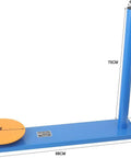 Manual Stretch Wrap Dispenser Handheld Pallet Wrapper Rock Solid Shrink Film Roll Holder, blue metal base with rotating tray for easy packing.