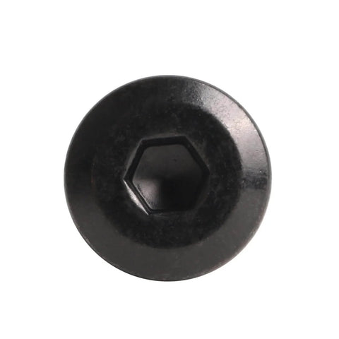 Top view of Beefy Flat Head Hex Socket Cap Screws 1/4-20 x 3/4 Inch Full Thread Bolts Black Oxide Stainless 304 18-8 Furniture Fasteners