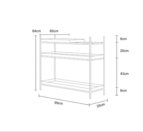 Dimensions sketch of Top Shelf Iron Industrial Bookshelf Featuring a Sleek Narrow Frame Ideal for Living Room Entryways and Foyer Organization Multi Level Floor Storage Rack Totally Built Different.