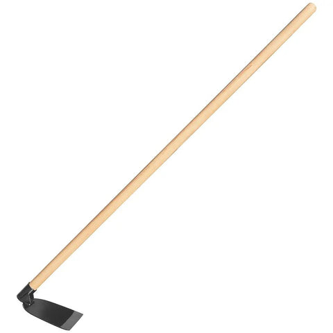 Carbon Steel Garden Hoe With 53-Inch Wood Handle And 8 By 5.25 Inch Head, 54-Inch Overall Length, Heavy-Duty Weeding Tool For Cultivating Soil