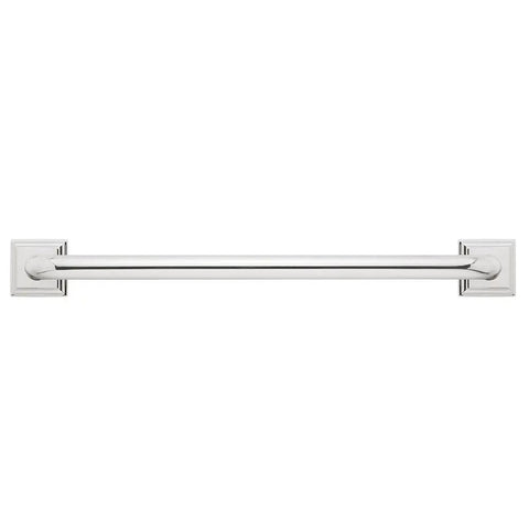 Rainier 24 Inch ADA Grab Bar For Bathrooms, stainless steel safety rail with polished chrome finish, direct front view
