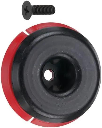 Heavy Duty Metal Sausage Plunger And Screw Kit Replacement For Caulking Grease And Silicone Guns, red and black plunger with screw.