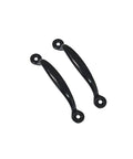 Straight Up Heavy Duty Cold Rolled Steel Screen Door Pull With Four Inch Three Quarters Length And Slick Matte Black Coated Finish For Quick Surface Mount Install On Drawers Cabinets Hatches Lids - two matte black drawer pulls.