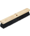 Rock Solid 18 Inch Industrial Push Broom Head With 2.5 Inch Black Tampico Bristles Hardwood Base and Dual Threaded Holes