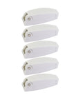 Set of five Beefy Heavy Duty RV Door Catch Kit For Trailers Boats And Campers with Push Open Ball Latch in white ABS