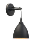 Dope Industrial Wall Sconce In Matte Black Finish Barn Style Farmhouse Wall Light With Metal Lampshade Hanging Wired For Hallways