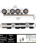 Heavy Duty Black Sliding Door Hardware Kit For Double Barn Doors With Soft Close Bypass Track System For Closet Wall