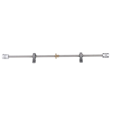 Pro Grade 8mm 500mm T8 Lead Screw Kit with Optical Axis Steel Rails and Aluminum Bearing Blocks for 3D Printers