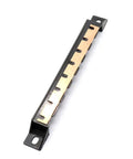 E5 Series Circuit Breaker Mount Bracket For 8-Slot Nylon Busbar Heat Resistant Holder shown in black with copper slots