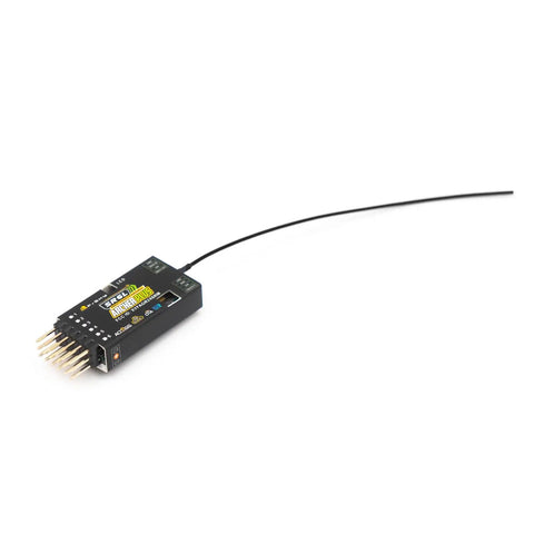 Archer Plus 6 SR6 Lite 2.4GHz receiver for RC airplanes and drones with anti RF interference, compact design on a white background