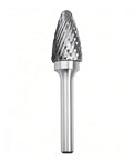 KangTeer carbide burr bit, 9/16" head, 1/4" shank, tree-shaped double-cut for metal carving.