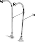 Vintage Rigid Freestanding Faucet With Stop Porcelain Lever Handle, 23 Inch Height, Polished Chrome, Solid Brass Build