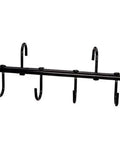 Black Metal Bridle Rack With Two Over Door Hooks And Four Extra Hooks 17 Inch Horse Tack Organizer For Bridles And Halters Durable