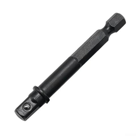 Heavy Duty Hex To Square Socket Adapter Kit Five Piece Set For Electric Drill Screwdriver Tools Quick Conversion Sleeve Install Perfect For Any Heavy Work Gig Or Home Fix Up Job., black steel hex shank socket adapter