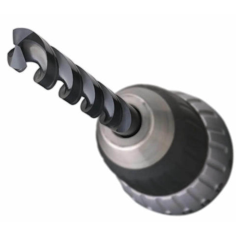 Bosch BL2743 1/4 in x 12 in extra-length black oxide drill bit, close-up view