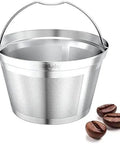 Reusable Stainless Steel Coffee Filter Basket For 8 To 12 Cup Brewers Permanent Replacement Filter That Keeps Natural Oils For Richer Flavor Smoother Coffee Budget Friendly And Cash Saving Fits Bunn Coffee Brewer next to coffee beans