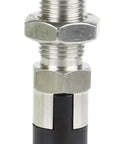Hella Solid Stainless Steel Plunger Pin For Tool Chest Featuring Self Locking Knob Quick Release Pull Ring Spring Loaded Indexer Lock Fine M8 Precision Thread close-up view showing its durable design and mechanism.