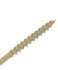 Close-up of a single screw from the 100 Pcs Star Drive Woodworking Screws Kit Carbon Steel Countersunk Tapping Screws With Round Heads Heavy Duty High Hardness For Hardwood Projects 4.2x50mm Torx Screws Set For DIY Pros, showing detailed threading.