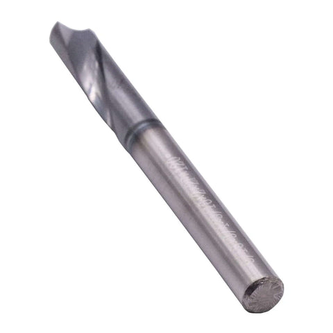 Side view of solid carbide spotting drill, 3/16 in diameter, AlTiN coated, 2-flute, 120° point.