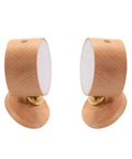 Wireless Wall Mounted Reading Light Two-Pack With USB Charging Port, Rechargeable Battery, wooden finish, 360 Degree Rotating Magnetic Ball