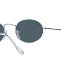 Unisex Oval Sunglasses With Dope Silver And Blue Frame Non Polarized Full Rim 51mm Lens Width Lightweight All Day Comfort