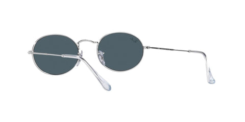 Unisex Oval Sunglasses With Dope Silver And Blue Frame Non Polarized Full Rim 51mm Lens Width Lightweight All Day Comfort