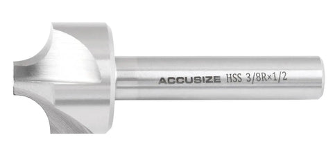 HSS Corner Rounding End Mill With Three Eighths Inch Radius Half Inch Shank One And A Quarter Inch Cutter Diameter Three And A Half Inch Overall Length Right Hand Cut For Milling Clean Rounded Corners Built To Last