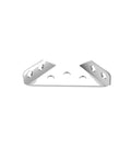 Tough As Nails 10 Pack Heavy Duty Stainless Steel Corner Braces For Wood Shelves Furniture DIY Projects Rock Solid Anti Wobble Stabilizer Clamps Thickened 90 Degree L Brackets side view of a single angle mount with screw holes