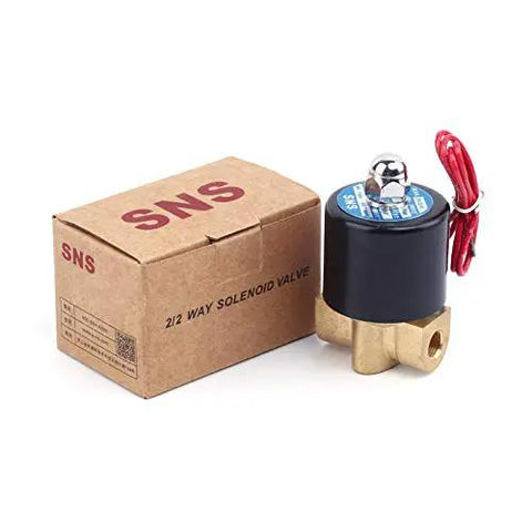 One Quarter Inch NPT Brass Electric Solenoid Valve AC 110V Normally Closed For Water Air Diesel 2W025 N08 AC110V with packaging