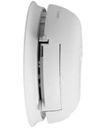 Side view of Interconnect Hardwired Smoke And Carbon Monoxide Alarm With Battery Backup Five Pack For Home Safety And No More False Alarms With Precision Detection And Dual Sensor Protection.