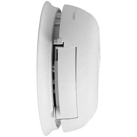 Side view of Interconnect Hardwired Smoke And Carbon Monoxide Alarm With Battery Backup Five Pack For Home Safety And No More False Alarms With Precision Detection And Dual Sensor Protection.