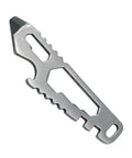 Handy Stainless Steel Pocket Tool With Hex Wrench And Bottle Opener For Camping And Hiking on white background
