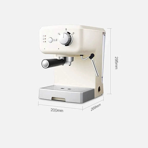 Front view of a beige Fully Automatic Coffee Machine With Built In Grinder And Milk Frother Espresso Maker For Home Brews
