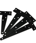 Set Of 10 T Shaped Rustproof Door Hinge Straps For Shed Doors Black 4 Inch 5 Inch 6 Inch 8 Inch With 6 Or 7 Screw Holes